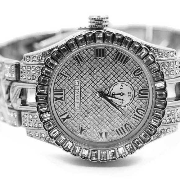 White Gold 45mm Watch + 4 Row Bracelet Set - Picture 3 of 4